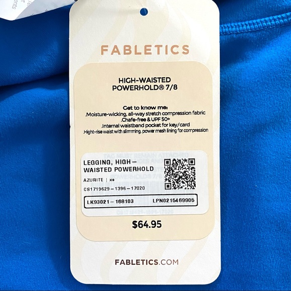 Fabletics High-Waist Powerhold 7/8 Azurite NWTs - Picture 5 of 7
